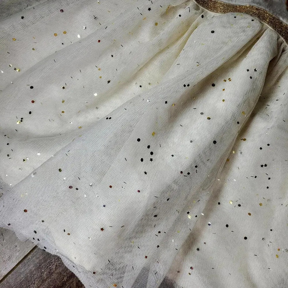 Cat & Jack "Joy" Toddler Girls Dress Tulle Skirt Cream and Gold Shimmer Size 2T - Picture 7 of 14